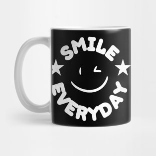 Smile Everyday circle design white color Mug